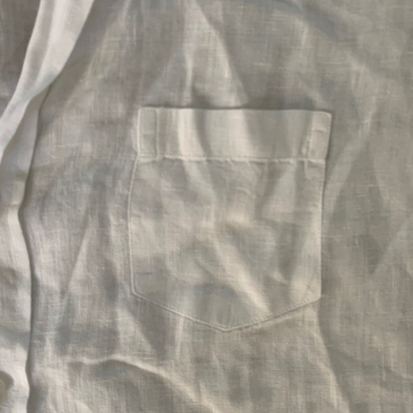 Frank & Eileen EILEEN Relaxed Button Up Shirt in Classic Linen White Lagenlook - Picture 10 of 14
